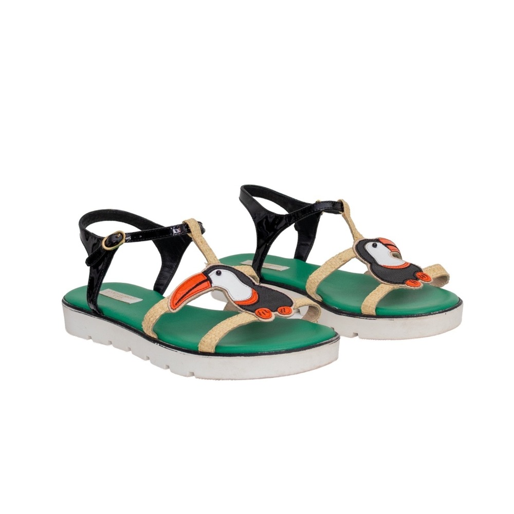 DOLCE & GABBANA BAMBINO SHOES TOUCAN SANDALS T-STRAP sz‎ EU 37 UK 4 23.5cm
